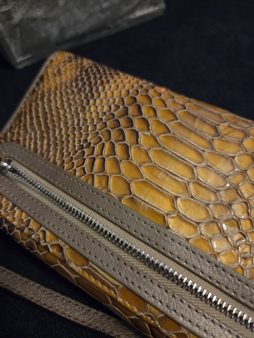 Brighton Gold Snake-Embossed Crossbody Wallet with Silver-Tone Accent - Picture 9 of 14